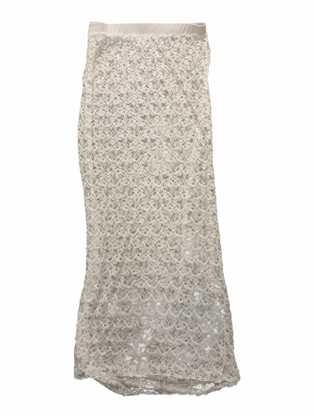 Lace Maxi Beach Skirt in Ivory Cream